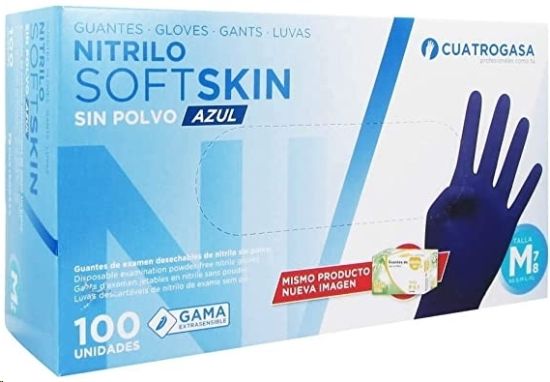 Guantes nitrilo grande k-100 soft skin azul