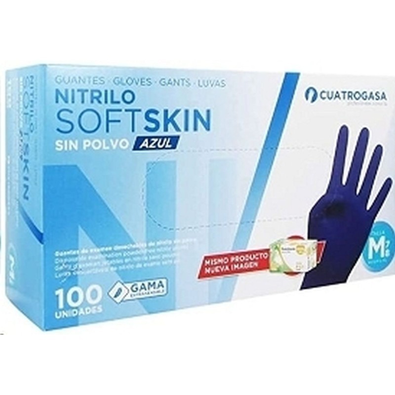 GUANTE NITRILO MEDIANA K-100 SOFT SKIN AZUL