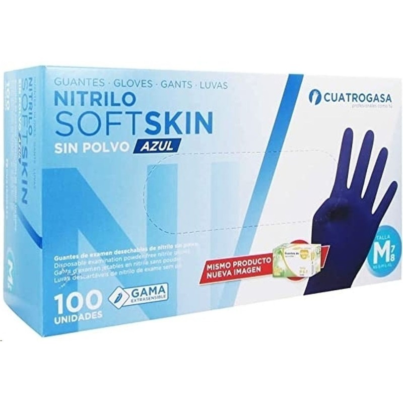 GUANTES NITRILO GRANDE K-100 SOFT SKIN AZUL