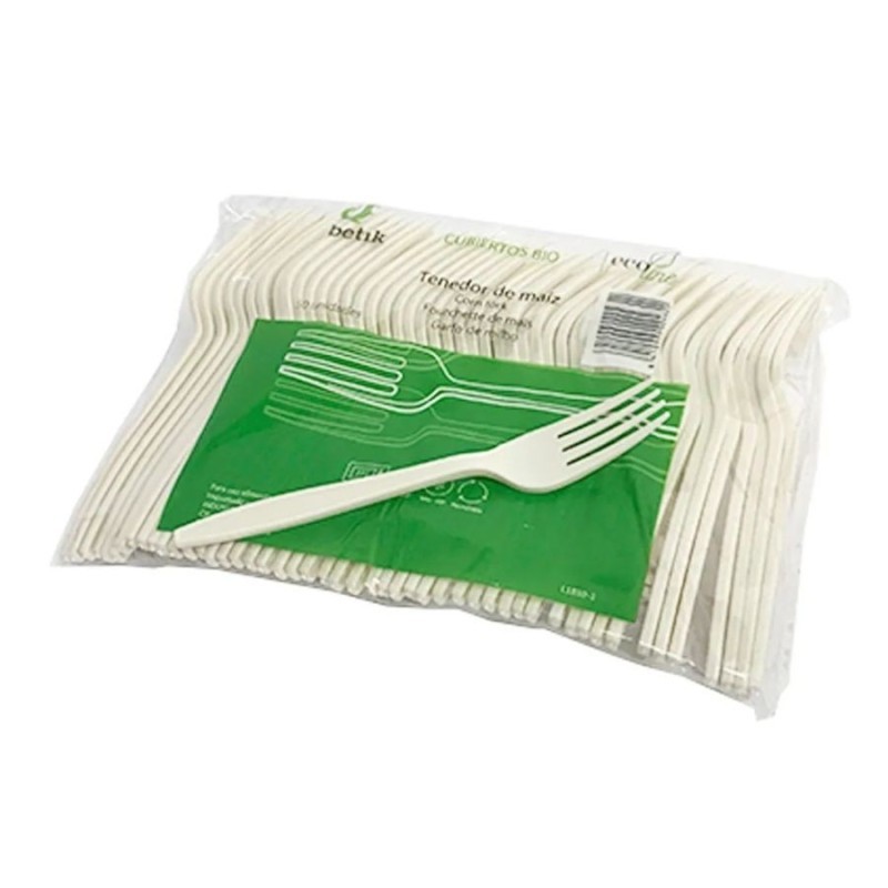 PLASTICO TENEDOR MAIZ K-50 BIODEGRADABLE